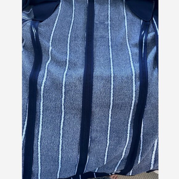 LIMITED Navy Blue White Stripe Open Knit Blazer NWT 18 Cardigan Jacket Plus - Picture 6 of 9
